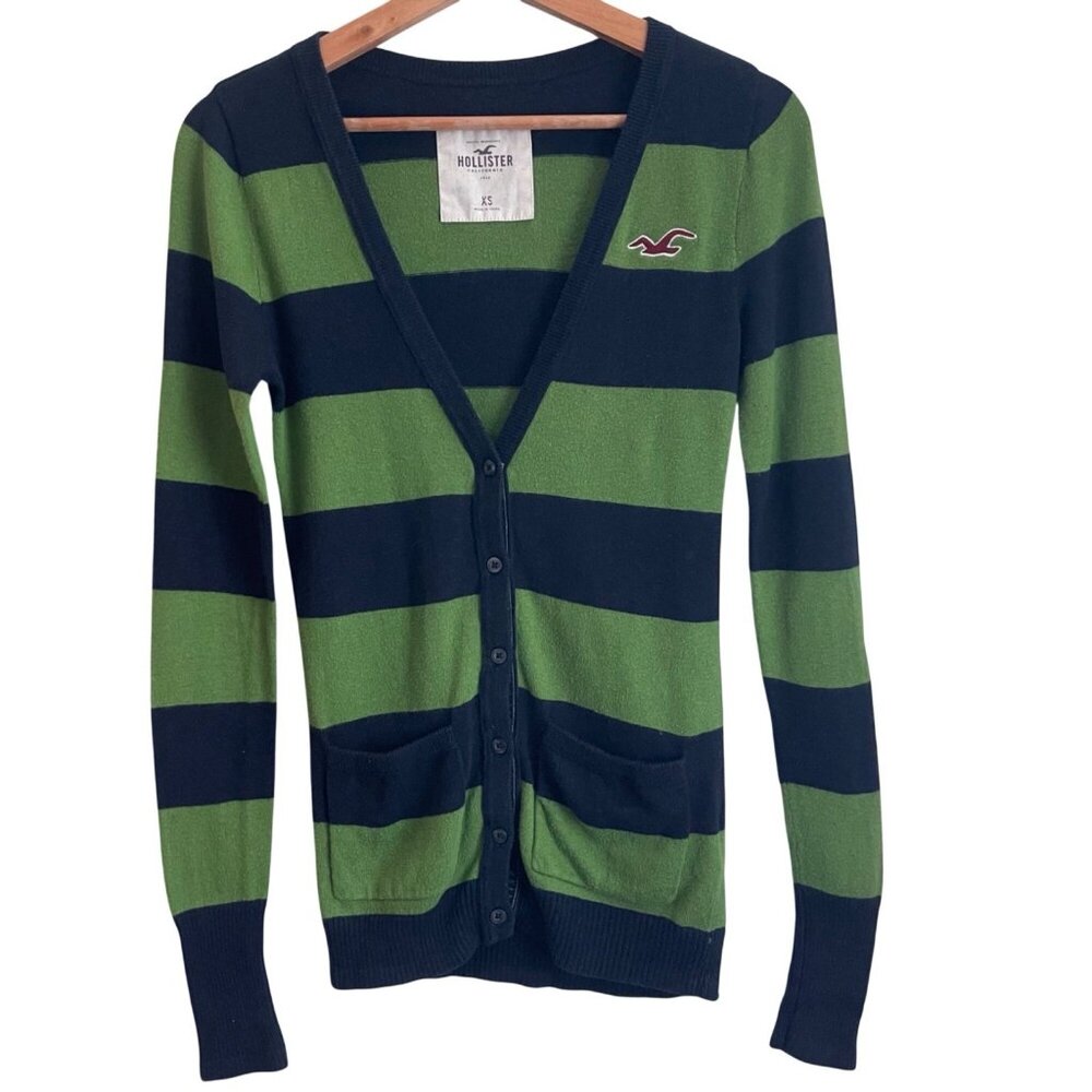 Hollister Women Preppy Academia Striped Cardigan Size XS Twilight Bella Swan